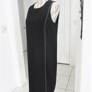 Chico's LBD Sleeveless Rhinestone Trim Little Black Sheath Dress Size .5 = S / 6